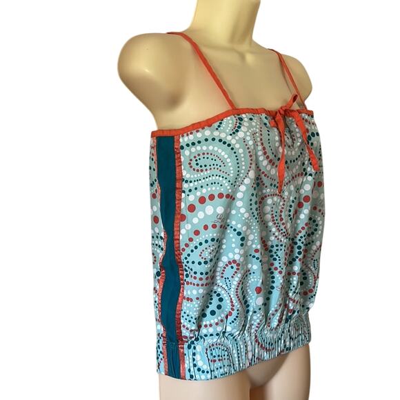 Lost Multicolor Print Cotton Top Woman Size Medium Fun Print Retro Y2K - Picture 2 of 9
